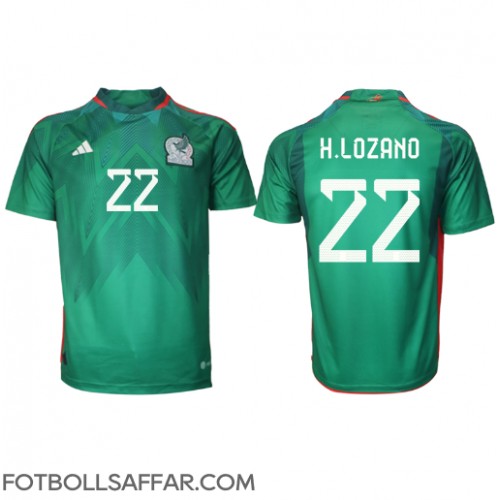 Mexiko Hirving Lozano #22 Hemmatröja VM 2022 Kortärmad